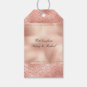 Roos Gold Pink Glam Glitter Stippen Cadeaulabel (Voorkant)