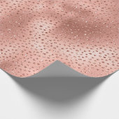 Roos Gold Pink Glam Glitter Stippen Cadeaupapier (Hoek)