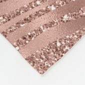Roos Gold Pink Glam Glitter Zebra afdrukken      Fleece Deken (Hoek)