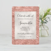 Roos Gold Pink Glam Glitter Zebra afdrukken Kaart (Staand voorkant)