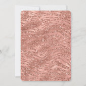 Roos Gold Pink Glam Glitter Zebra afdrukken Kaart (Achterkant)
