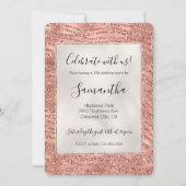 Roos Gold Pink Glam Glitter Zebra afdrukken Kaart (Voorkant)