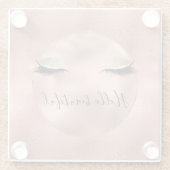 Roos Gold Pink Glam Glitzy Black Eyelashes Glazen Onderzetter (Achterkant)