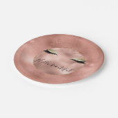 Roos Gold Pink Glam Glitzy Black Eyelashes Papieren Bordje (Gekanteld)