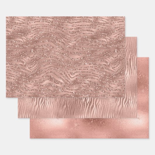 Roos Gold Pink Glam Inpakpapier Vel (Set)