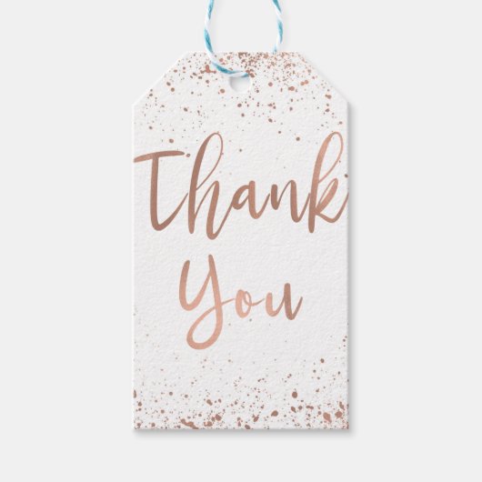 Roos Gold Pink Glam Modern Chic Weddenschap Hartel Cadeaulabel (Voorkant)