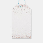 Roos Gold Pink Glam Modern Chic Weddenschap Hartel Cadeaulabel (Achterkant)