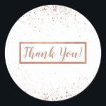Roos Gold Pink Glam Modern Chic Wedding Favor Ronde Sticker<br><div class="desc">Pas aan met elke gewenste tekst.</div>