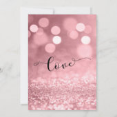 Roos Gold Pink Glitter Bokeh Laten we vieren Kaart (Achterkant)
