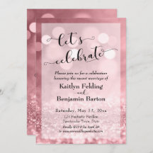 Roos Gold Pink Glitter Bokeh Laten we vieren