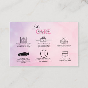 Roos Gold Pink Glitter Cake Care Visitekaartje