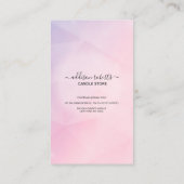 Roos Gold Pink Glitter Candle Care Visitekaartje (Achterkant)