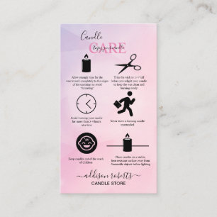Roos Gold Pink Glitter Candle Care Visitekaartje