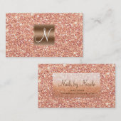 Roos Gold Pink Glitter Chic Glam Glitzy Salon Spa Visitekaartje (Voorkant / Achterkant)