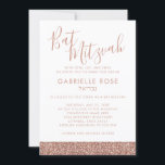 Roos Gold Pink Glitter Chic Minimal Bat Mitzvah Kaart<br><div class="desc">Roos goudroze glitter stripe Bat Mitzvah nodigt de Hebreeuwse naam uit met ruimte voor een moderne, minimale, eenvoudige en elegante vorm en elegant voor de geavanceerde jongedame. ・ ・ ・ ・ ・ Klik VERDER AANPASSEN om doopvonten, tekst en achtergrondkleuren te veranderen of ontwerp uit te geven zoals u voor een...</div>