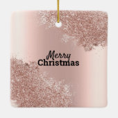Roos Gold Pink Glitter Drift Lash Kerstmis Keramisch Ornament (Achterkant)