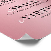 Roos Gold Pink Glitter Drift Motivatie Quote Poster (Hoek)