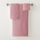 Roos Gold Pink Glitter Drift Sparkle Monogram Name Bad Handdoek (Insitu)