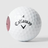 Roos Gold Pink Glitter Drift Sparkle Monogram Name Golfballen (Logo)