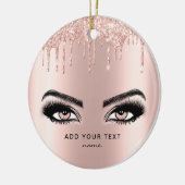 Roos Gold Pink Glitter Driving Aangepast kerstfees Keramisch Ornament (Links)