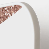 Roos Gold Pink Glitter Elegant Monogram Aangepast Pickleball Paddle (Links Detail)