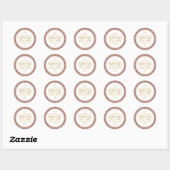 Roos Gold Pink Glitter en Gold Bat Mitzvah Ronde Sticker (Vel)