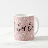 Roos Gold Pink Glitter en Sparkle Boss Babe Koffiemok (Voorkant rechts)