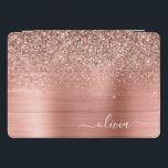 Roos Gold Pink Glitter geborsteld Metaal Monogram iPad Pro Cover<br><div class="desc">Roos Gold - Blush Pink Faux Folie Metallic Sparkle Glitter Brushed Metal Monogram Name Laptop Hoesje. Dit maakt de perfecte liefhebbende 16 verjaardag,  bruiloft,  vrijgezellenfeest,  verjaardagsdag,  baby shower of vrijgezellenfeest voor iemand die van luxe glam en stijl houdt.</div>