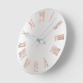 Roos Gold Pink Glitter Grey Silver Minimal Metal Ronde Klok (Hoek)