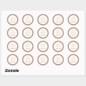 Roos Gold Pink Glitter Hartelijk dank Ronde Sticker (Vel)