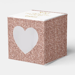 Roos Gold Pink Glitter Heart XOXO Hartelijk dank Bedankdoosjes