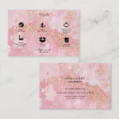Roos Gold Pink Glitter Jewelry Care Visitekaartje (Voorkant / Achterkant)