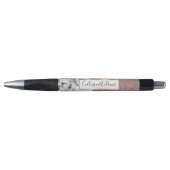 Roos Gold Pink Glitter Marble Geometric Cut Pen (Voorkant)