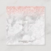 Roos Gold Pink Glitter Marble Ring Display logo Vierkante Visitekaartje (Voorkant)