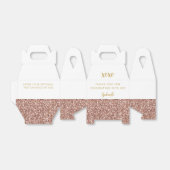 Roos Gold Pink Glitter Modern Birthday Mitzvah Bedankdoosjes (Uitgevouwen)