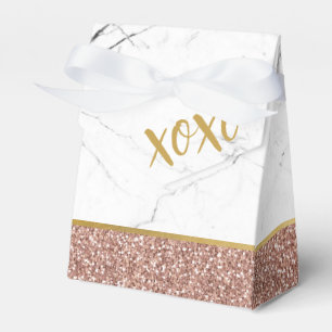 Roos Gold Pink Glitter Modern Birthday Sweet 16 Bedankdoosjes