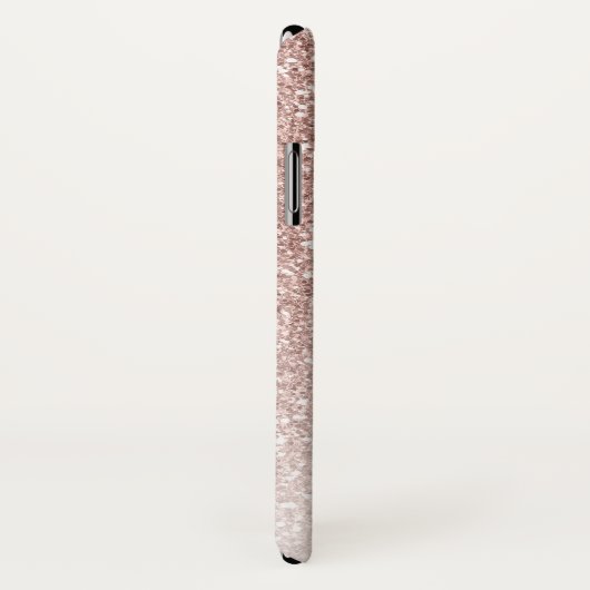 Roos Gold Pink Glitter Monogram Script Name Case-Mate iPhone Case (Achterkant / rechts)