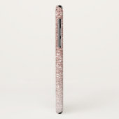 Roos Gold Pink Glitter Monogram Script Name Case-Mate iPhone Case (Achterkant/links)