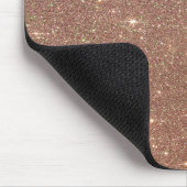 Roos Gold Pink Glitter Muismat (Hoek)