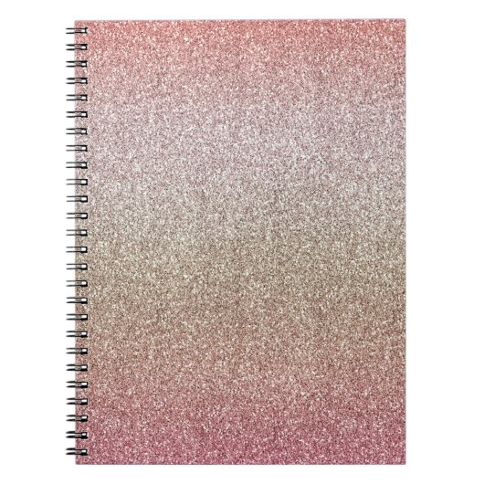 Roos Gold Pink Glitter Notitieboek (Voorkant)