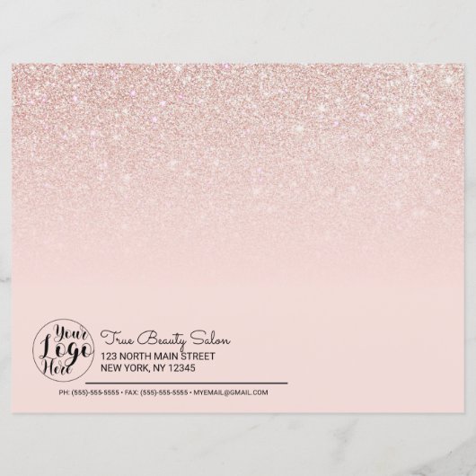 Roos Gold Pink Glitter Ombre Beauty Consulting (Achterkant)
