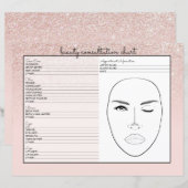 Roos Gold Pink Glitter Ombre Beauty Consulting (Voorkant / Achterkant)