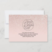 Roos Gold Pink Glitter Ombre Klant Hartelijk dank Bedankkaart (Achterkant)