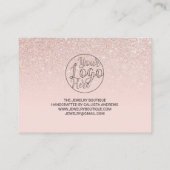 Roos Gold Pink Glitter Ombre Klant Hartelijk dank Visitekaartje (Achterkant)