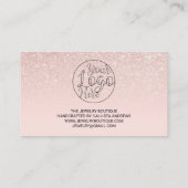 Roos Gold Pink Glitter Ombre Klant Hartelijk dank Visitekaartje (Achterkant)