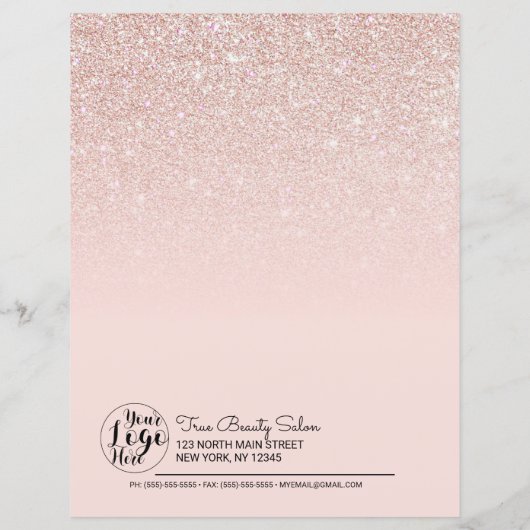 Roos Gold Pink Glitter Ombre Lash Client Record (Achterkant)