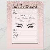 Roos Gold Pink Glitter Ombre Lash Client Record (Voorkant)