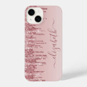 Roos Gold Pink Glitter op maat iPhone Hoesje (Achterkant)