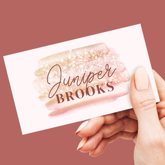 Roos Gold Pink Glitter Social Media QR-code Visitekaartje