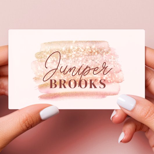 Roos Gold Pink Glitter Social Media QR-code Visitekaartje